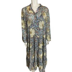 Morris & Co x H&M floral long sleeve maxi dress size 12